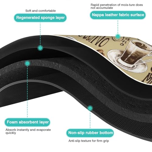 Absorbent Coffee Bar Mat for Espresso Machine & Coffee Maker - Rubber Backed Draining Pad for Countertop - color: Coffee-4