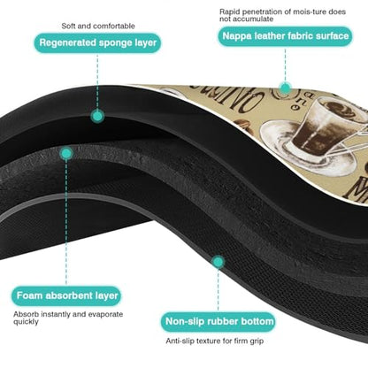 Absorbent Coffee Bar Mat for Espresso Machine & Coffee Maker - Rubber Backed Draining Pad for Countertop - color: Coffee-4