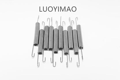 60mm x 10mm x 1.0mm Metal Dual Hook Tension Spring Gray 10pcs