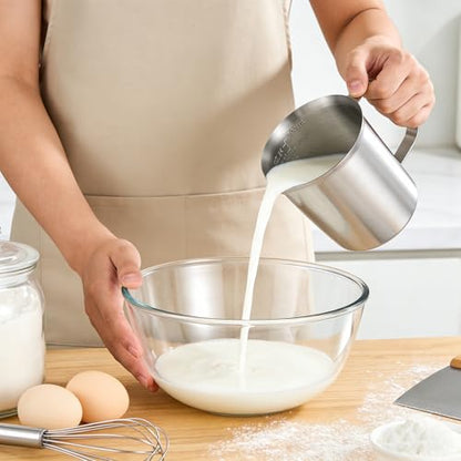 Stainless Steel Measuring Cup with Easy-Read Scales, Unbreakable, Comfort Grip Handle for Cooking, Baking, Mixing Drinks, Pet Food (24oz) - size: 24oz