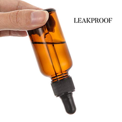 4 Pack, 1 oz Thick Dark Amber Glass Dropper Bottles with 1 Funnels & 4 Labels - 30ml Tincture Bottles with Eye Dropper - Leakproof Essential Oils Bottle - Storage and Travel for Beauty or Health - style: Blank Dropper