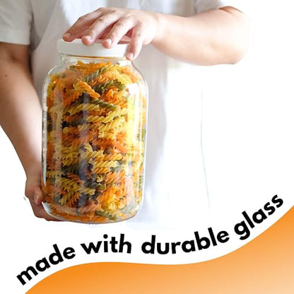 Fastrack 1 Gallon Glass Widemouth Jar, Clear (Pack of 2) - size: 2 Pack