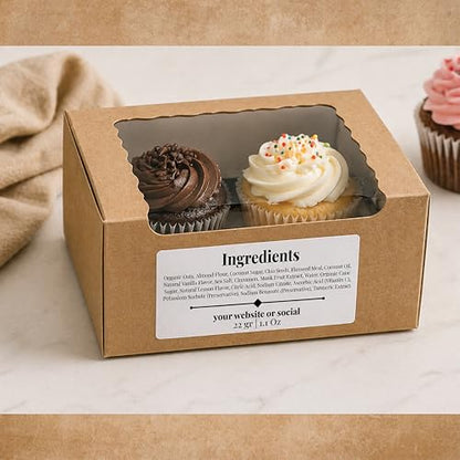Custom Ingredient Labels for Small Business Packaging – Waterproof Stickers for Jars, Bags, Bottles & Boxes – 1x3, 2x3, 3x3 Sizes – Personalized, Easy to Customize