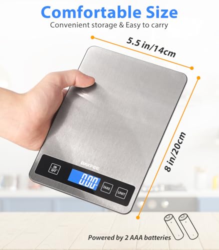 Food Scale - 15kg/33lb Digital Kitchen Scale with Full-View LCD Display, Grams and Ounces, Easy Clean Stainless Steel, 6 Units with Tare Function, Precise for Baking, Cooking & Meal Prep, Black - color: Non-Rechargeable-Black