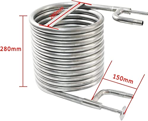 Counterflow Wort Chiller - Homebrew Beer Cooler 14' Stainless Steel Beer Cooling Coil Pipe with 2 Out Channel (3/4'' & 1/2'' Thread)