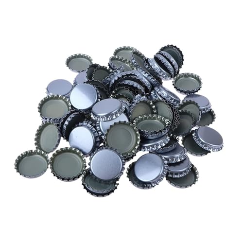 100Pcs/Set Beer Cap Beer Bottle Caps Oxygen Absorbing Seal Caps for DIY Home Brewing Beer Tool Bar Accessories(Silver) - color: Silver