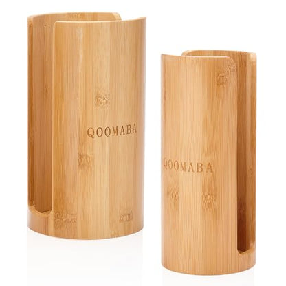 Mason Jar Lid Organizer, Wide & Regular Mouth Lids Holder (2pcs) | Mason Jar Lid Storage Made of Bamboo, Stackable Space-Saving Rack, Suitable for Mason/Canning/Bamboo Lids - style: Double-sided hole