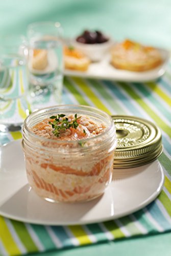 Le Parfait Familia Wiss Terrine | 24oz/Pint&Half (Pack of 4) 750ml Wide Mouth French Glass Jar w/Airtight 2-Piece System Gold Lids | Ideal for Canning, Food Storage, Meal Prep, Cake Jar & DIY Crafts - color: 750ml (Set/4)