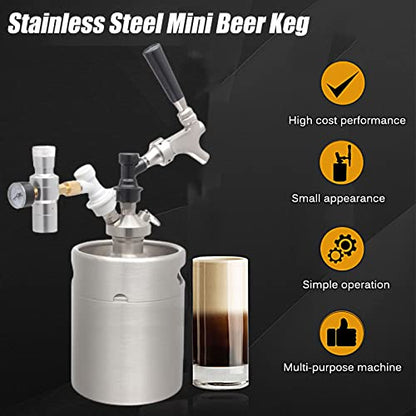 Portable Draft Keg System Stainless Steel Keg Mini Keg Draft System Stainless Steel Portable Mini Keg Dispenser Pressure Regulator Craft Beer Draft Home Brew