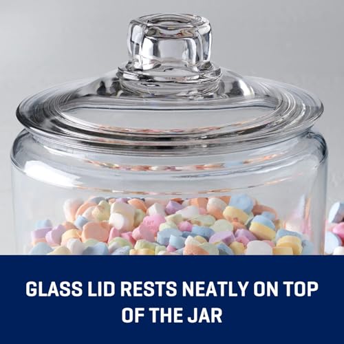 Glass Jar with Lid, 1 Gallon, for Pantry Storage and Display