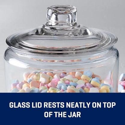 Glass Jar with Lid, 1 Gallon, for Pantry Storage and Display