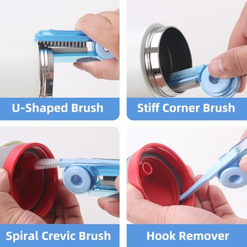 Water Bottle Cleaner Kit for Owala 24/32/40oz,3 Pack | Extra Long Silicone Bottle Brush,Bendable Stainless Steel Straw Cleaner,Compatible with Owala Accessories