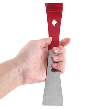 Beehive Scraper,Stainless Steel Beekeeping Scraper Frame Equipment Hive Tool for Beekeepers (Red + Silver)