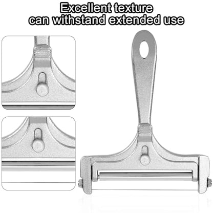 Gosknor 6pcs Cheese Slicer Kit, Stainless Steel Wire Cheese Cutter with 4 Extra Wires & Wrench Slicer Handheld Butter Cutter Food for Block Butter (Frosted Silver) - color: Frosted Silver