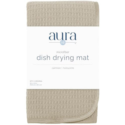 S&T INC. Dish Drying Mat, 16” x 18”, Absorbent Microfiber Kitchen Counter Mat, Dish Drying Pad for Dishes, Utensils, Pots and Pans, Large, Pure Cashmere - size: 16" x 18"