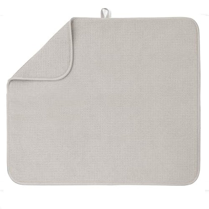 Bellemain XL Dish Mat Microfiber Dish Drying Mat, Super absorbent (Light Grey, 16" x 18") - color: Light Grey, size: 16" x 18"