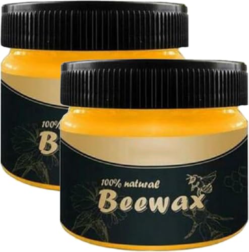 Wood Seasoning Beeswax,Beeswax Furniture Polish(2 Pack) | Natural Traditional Beeswax Polish Wood Furniture Cleaner for Doors,Tables,Chairs and Floors