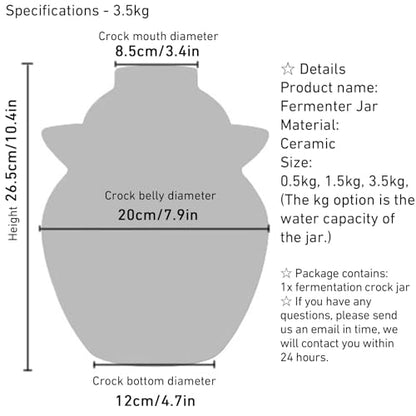 Hand Painted Traditional Chinese Porcelain Pickle Jar, Ceramic Fermentation Crock Pickling Pot, Fermenting With Water Seal Airlock Lid(B,3.5kg) - color: B, size: 3.5kg
