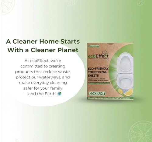 Toilet Bowl Cleaner Sheets | 120 Sheets | Natural | Quick Dissolve | Citrus Scent | Biodegradable | Septic Safe | Eco-Friendly | NO PLASTIC