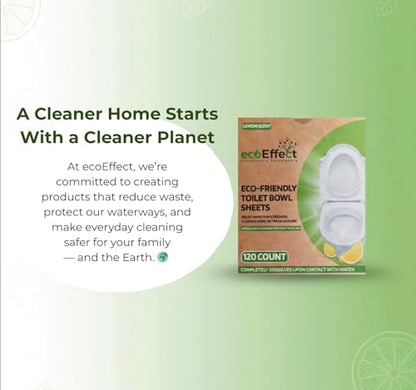 Toilet Bowl Cleaner Sheets | 120 Sheets | Natural | Quick Dissolve | Citrus Scent | Biodegradable | Septic Safe | Eco-Friendly | NO PLASTIC