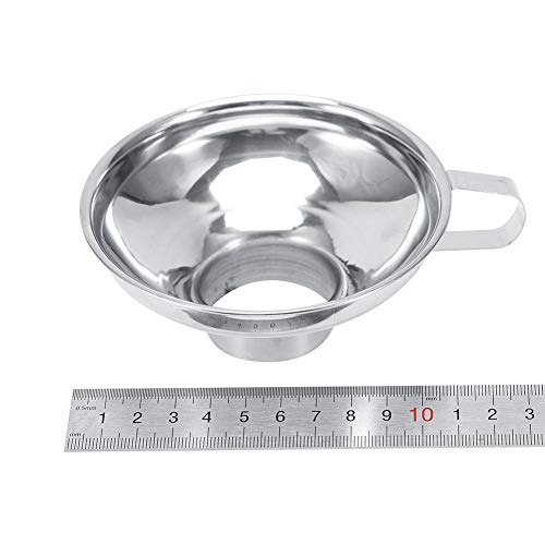 Stainless Steel Wide Mouth Funnel Rust Resistant Canning Funnel Kitchen Cooking Jars Funnel with Handle for Liquids and Solids (S)