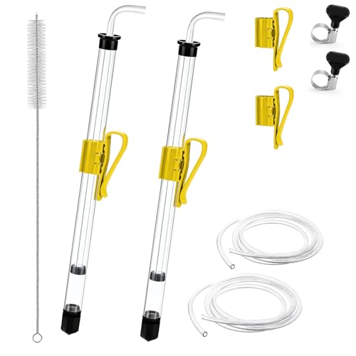2Pcs 14” Auto Siphon Beer Bottle Siphon Pump with 5Ft Clear Silicone Wine & Liquid Siphoning Pump, Effortless Bottling Fermentation Mead for HomeBrew Gallon Jugs Kit Wine Making Kit