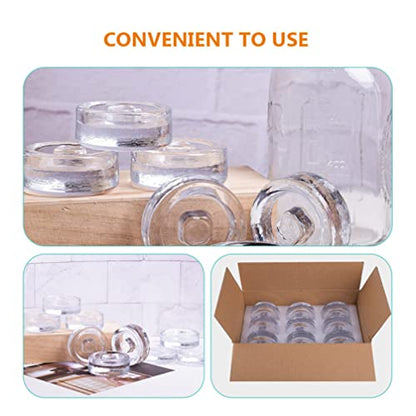 DOITOOL Fermenting Weights for Mason Jars - Glass Canning Weights with Easy Grip Handle Heavy Duty Wide Mouth Jar Lids for Pickling and Fermentation 2.75X2.75X0.98 Inch