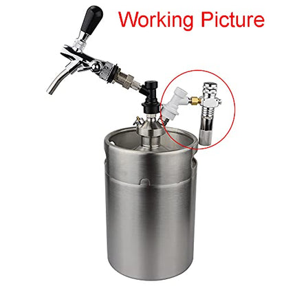 Nitrogen Keg 0-30 PSI Mini Gas Regulator Charger for Homebrew Beer Kegging Soda Coffee Making Tool