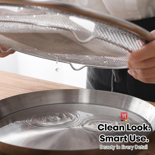 WAGENSTEIGER Stainless Steel Mesh Tray Set with Drip Pan, Air Fryer Basket and Tray, Kitchen Colander, Vegetable and Fruit Strainer, Food Filter, BBQ Prep Tool, Fruit Serving Dishes (11.42 inch) - size: 11.42 inch