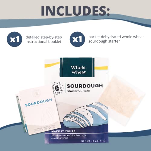 Cultures for Health Whole Wheat Sourdough Starter, Bread Lame, & Starter Jar Kit Bundle | Essential Baking Supplies for Homemade Bread | DIY Breadmaking Kit