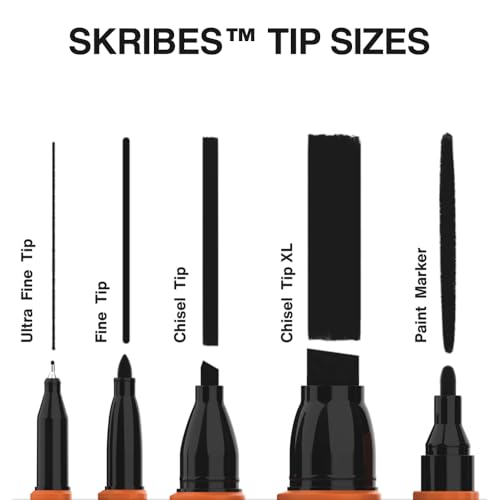 KLEIN TOOLS 80190 Skribes Fine Tip Permanent Markers, Professional-Grade Ink, Multi-Surface Jobsite Marker for Wet, Dry and Oily Surfaces, Black, 36-Pack - style: 36-Pack Black