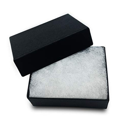TheDisplayGuys - 100-Pack #10 Cotton Filled Cardboard Paper Jewelry Boxes Gift Case - Matte Black (1.9" x 1.3" x 0.7") - for Shipping or Storage - size: 100 Pack