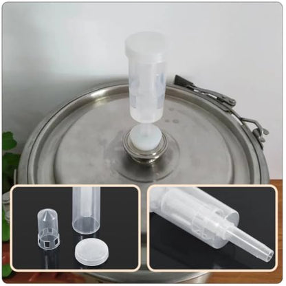 VILLCASE 3 Sets Plastic Airlocks with Silicone Plugs for Home Brewing Beer and Wine Fermentation, White Non-return Check Valves Designed to Release Carbon Dioxide and Prevent Oxygen Entry