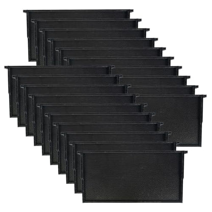witbee 20-Pack Deep Brood Plastic Bee Hive Frames with Beeswax Coating Foundation, All-in-One Frame and Foundation, 9-1/8-Inch, Black‌ - size: 20 Pack