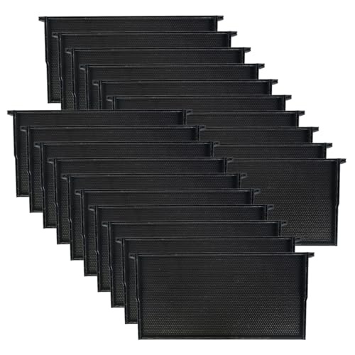 witbee 20-Pack Deep Brood Plastic Bee Hive Frames with Beeswax Coating Foundation, All-in-One Frame and Foundation, 9-1/8-Inch, Black‌ - size: 20 Pack