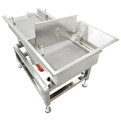 TECHTONGDA Straight Vibrating Sieve Screen Shaker Electric Linear Sifter Machine Stainless Steel One Layer Two Motors 2mm Round Hole Screen Size 11.8×31.5inch 110V - size: 2mm