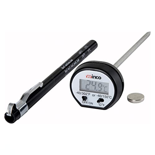 Winco Digital Thermometer, 15/16" LCD, 4-3/4" Probe, Black - size: 1-1/4 inch Dial with 4-3/4 inch Probe, style: Digital