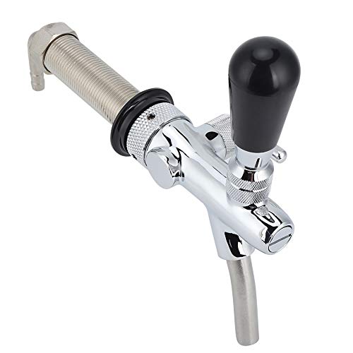 Beer Faucet Beer Tap Adjustable Draft Faucet G5/8in Thread Long Shank Keg Control Switch Stainless Steel Brass for Home Brewing Keg Party Restaurant Dispenser