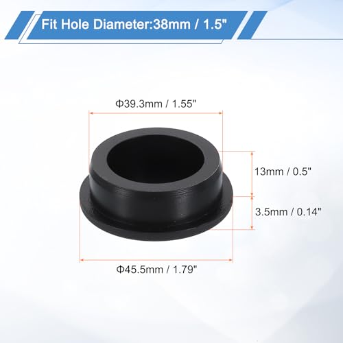 uxcell Silicone Hole Plug, Waterproof Round Rubber Stoppers Bottle Seal Plugs Tube Pipe End Caps for 38mm/1.5" Hole for Bathtub Bottle, Black - size: 38mm/1.5"