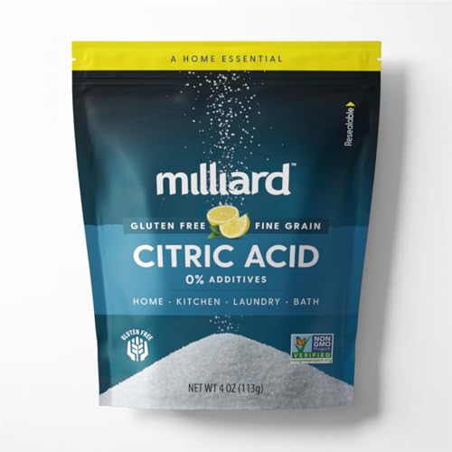 Milliard Citric Acid - 100% Pure Food Grade Non-GMO Project Verified (4 Ounce) - size: 4 Ounce (Pack of 1)