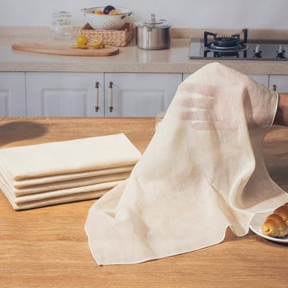 Amrules Cheese Cloths for Straining, 6PCS 20x20 Inch Grade 100 Cheese Cloth, Reusable Washable Unbleached Pure Cotton Cheesecloth for Cooking and Cheese Making with Hemmed Edge - size: 20x20 Inch - 6 PC
