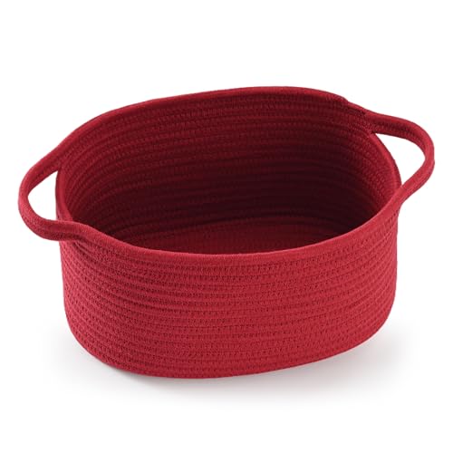 Happyiren Cute Burgundy Woven Gift Basket – Empty Burr Baskets for Seasonal | Great for back to school, Halloween, Thanksgiving, Christmas, Birthday Raffle, Cute boo basket for Gifts, Toys, or Essentials - color: Burgundy, size: 1 Pack