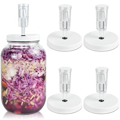 Artcome 18 PC Airtight 1 Gallon Fermentation Lid with Airlock - Transform Gallon Jar Into a Fermenter - Perfect for Pickles, Hard Kombucha, Beer, Wine, Cider - Gallon Lid with Econolock Airlock - size: 4 airlocks + lids