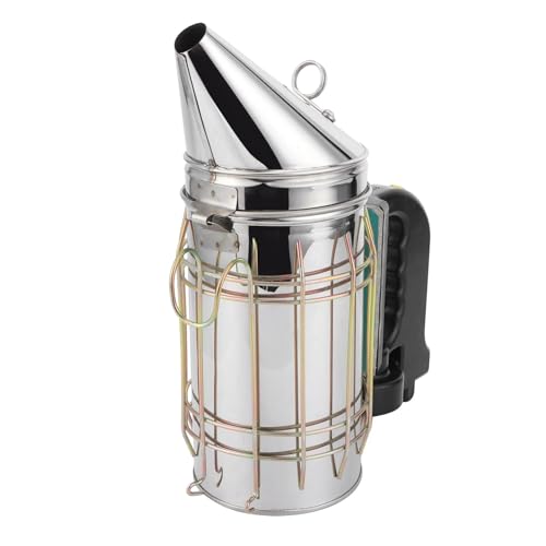 Electric Beehive Smoker Stainless Steel Beekeeping Smoker with Heat Shield Handle, Detachable Design for Easy Use, Large Smoke Output