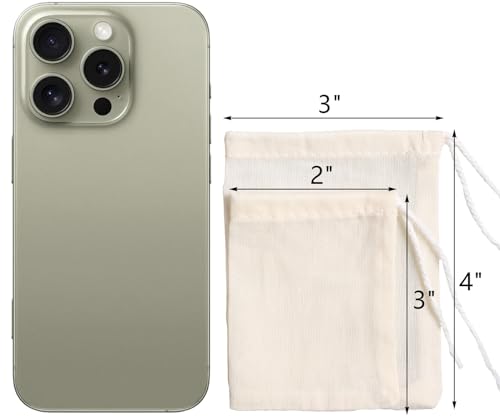 Eketirry Spice Bags, 10pcs Reusable Empty Tea Bags, Muslin Strainer Bags, Soup Bags for Cooking, Natural Cotton Fine Mesh Cheesecloth Bags for Cold Brew Coffee(2 x3" &3 x4") - size: 2 x 3 & 3 x 4 inches