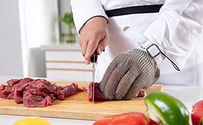 Dowellife Chainmail Glove, Cut Resistant Food Grade, Stainless Steel Mesh Metal Knife Cutting Glove for Butcher, Oyster Shucking Kitchen Mandoline Chef Slicing Fish Fillet (Small) - size: Small (Pack of 1)