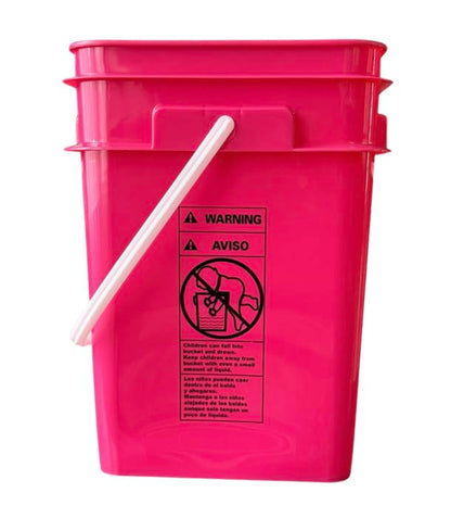 House Naturals 4 Gallon Square Food Grade Bucket Pail with Plastic Handles and Lid (Pack of 3) Made in USA containers (Magenta - White lids) - color: Magenta - White Lids