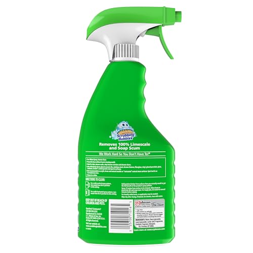 Scrubbing Bubbles Mega Bathroom and Shower Cleaner Spray, Foaming Action Removes Limescale and Soap Scum, Rainshower Scent, 32oz - size: 32 Fl Oz (Pack of 1)