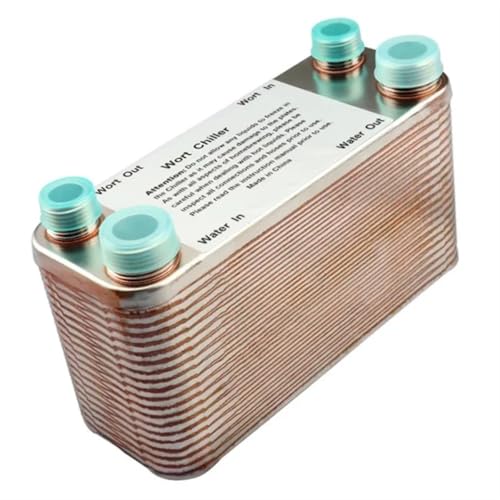 20/30/40 Plates Heat Exchanger Wort Chiller, Stainless Steel Counterflow Chiller Beer Cooler Garden Hose Rapid Cooling(20 plate) - color: 20 plate