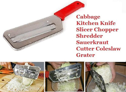 YukaBa Cabbage Kitchen Knife Slicer Chopper Shredder Sauerkraut Cutter Coleslaw Grater (Red-A) - color: Red-A